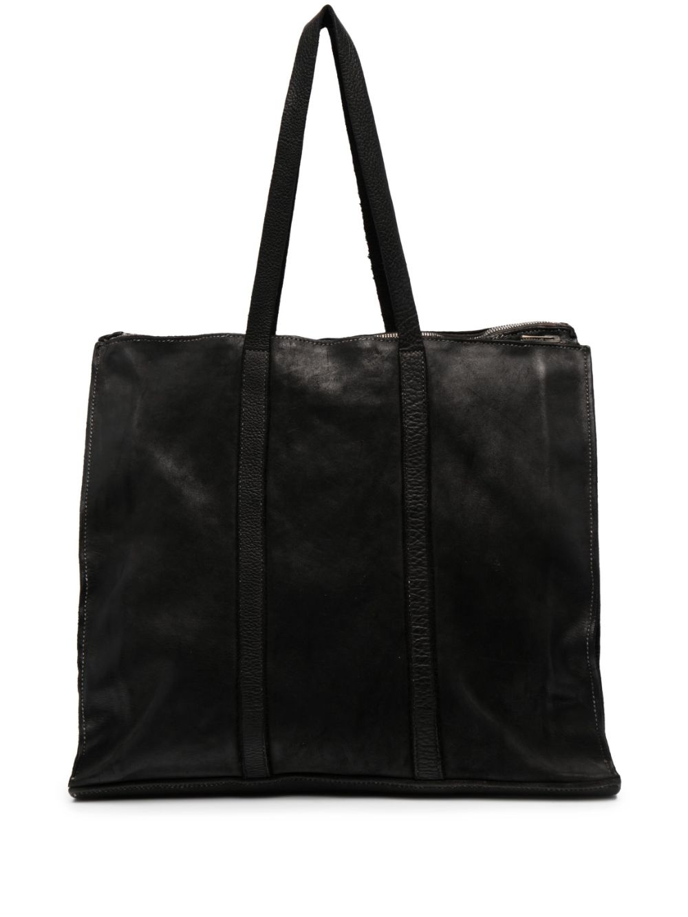 folded leather shoulder bag - 1