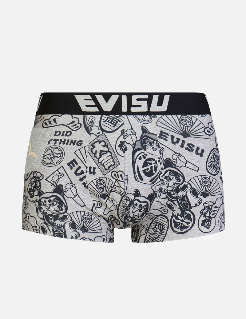TWO-PACK ALLOVER EVISU SQUAD PRINT TRUNKS 3