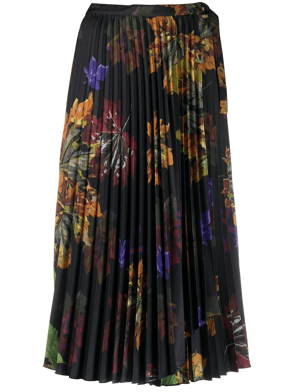 floral print pleated midi skirt - 1