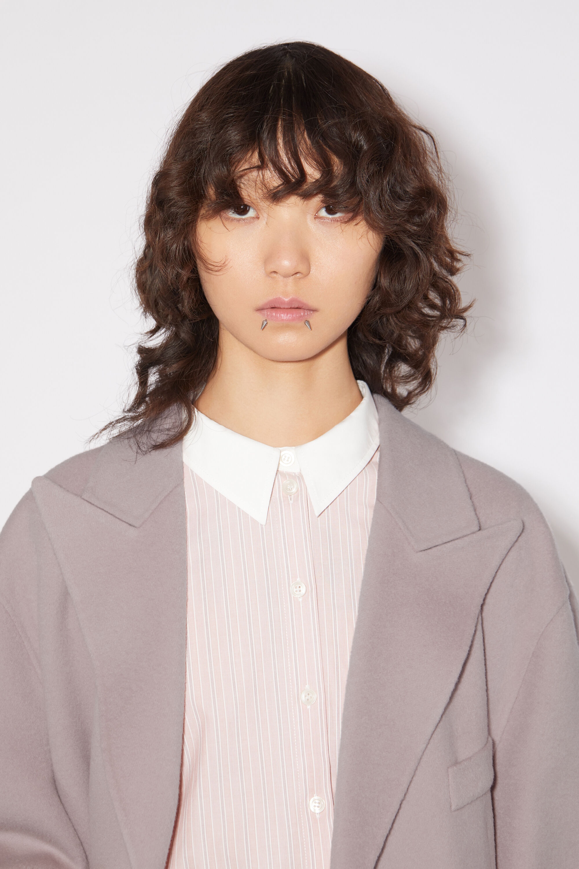 Double-breasted belted jacket - Dusty lilac - 5