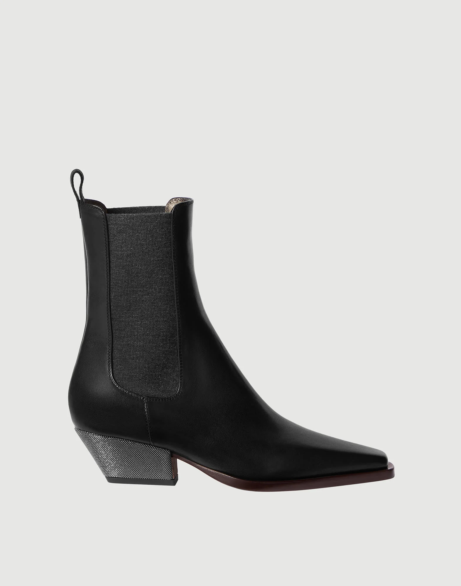 Riding leather chelsea boots with precious heels - 1