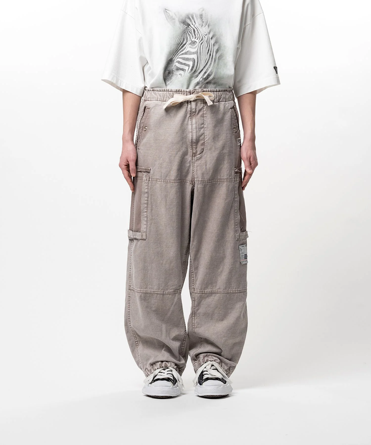 Cotton Satin Cargo Pants - 1