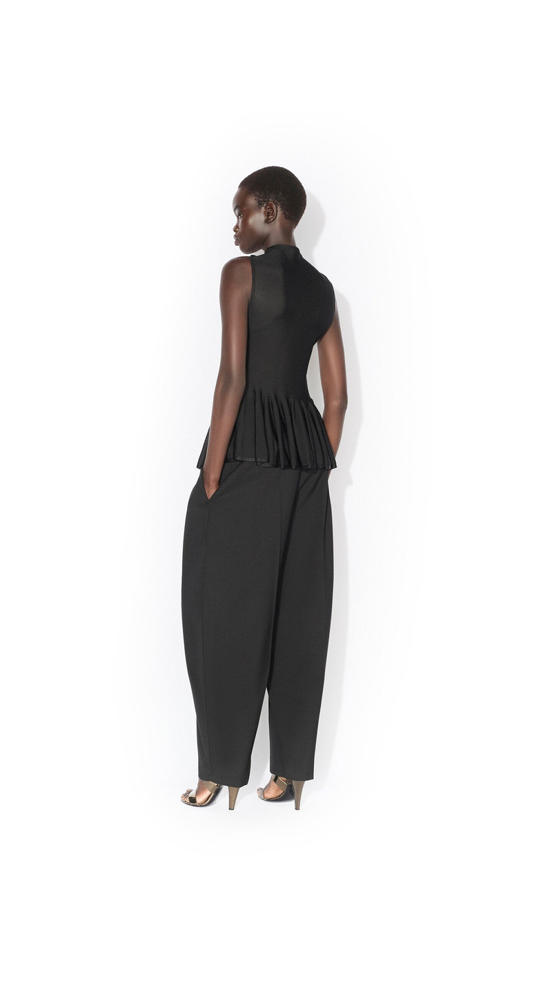 Alaïa WOOL GABARDINE ROUND PANTS outlook
