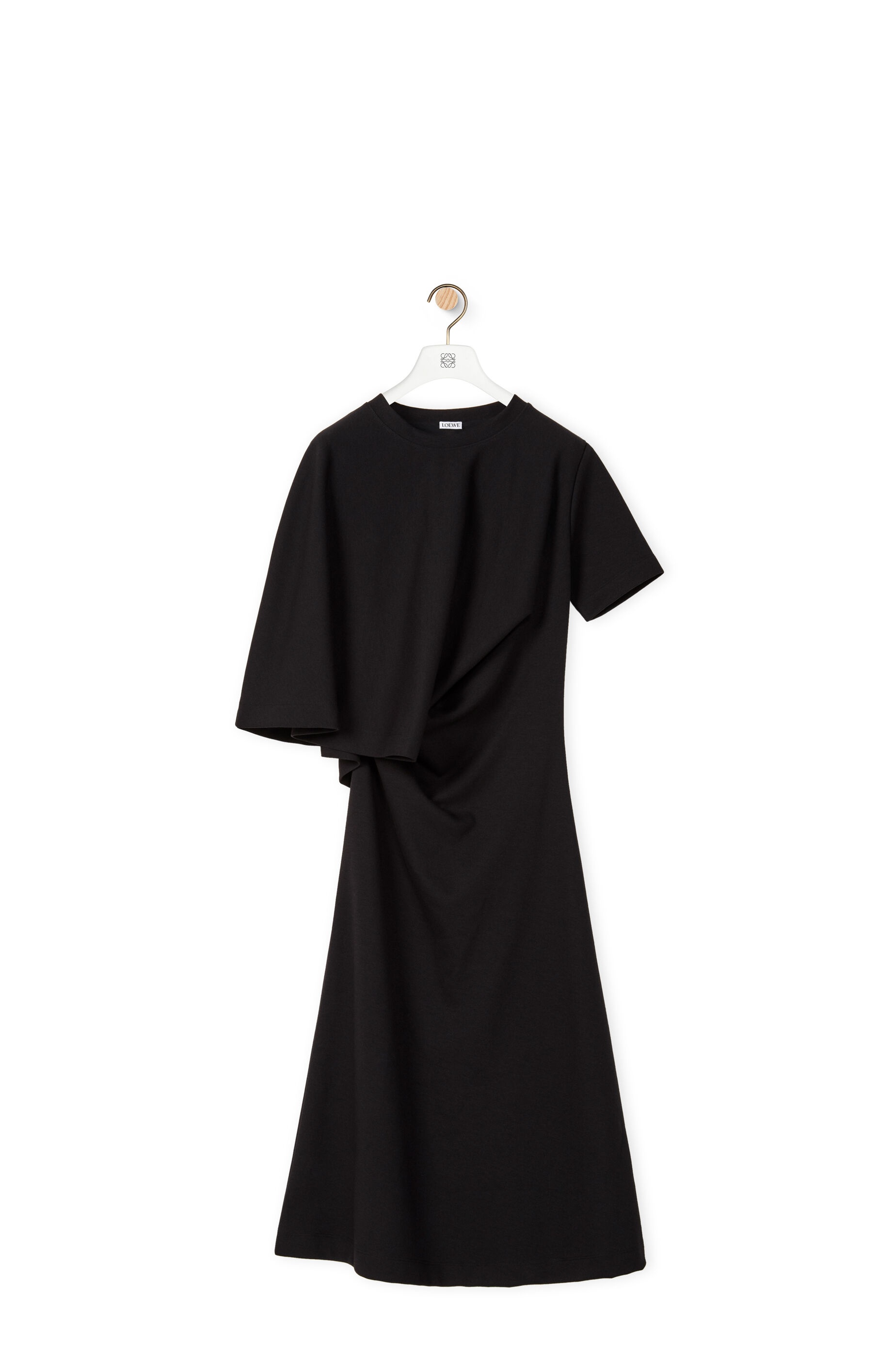 Asymmetric dress in cotton blend - 1