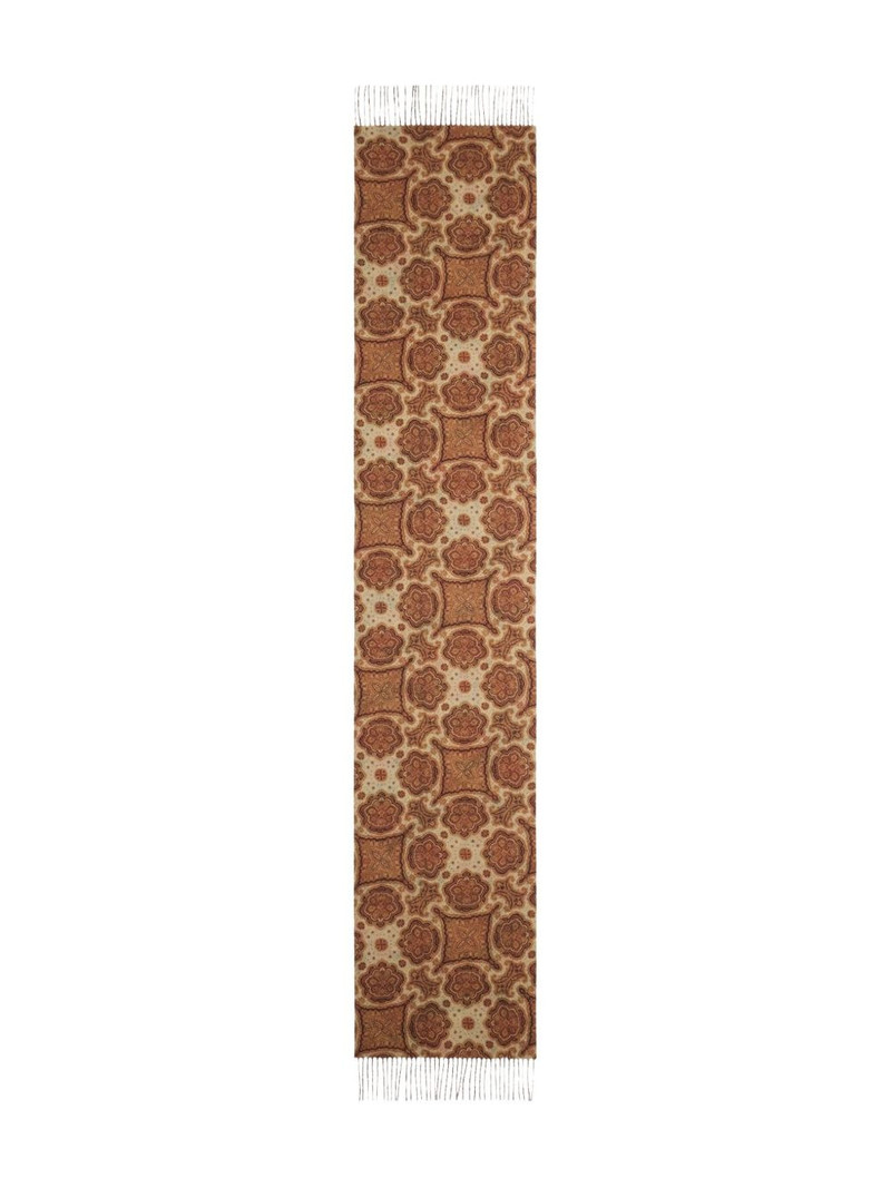 geometric-pattern fringed-edges scarf 1