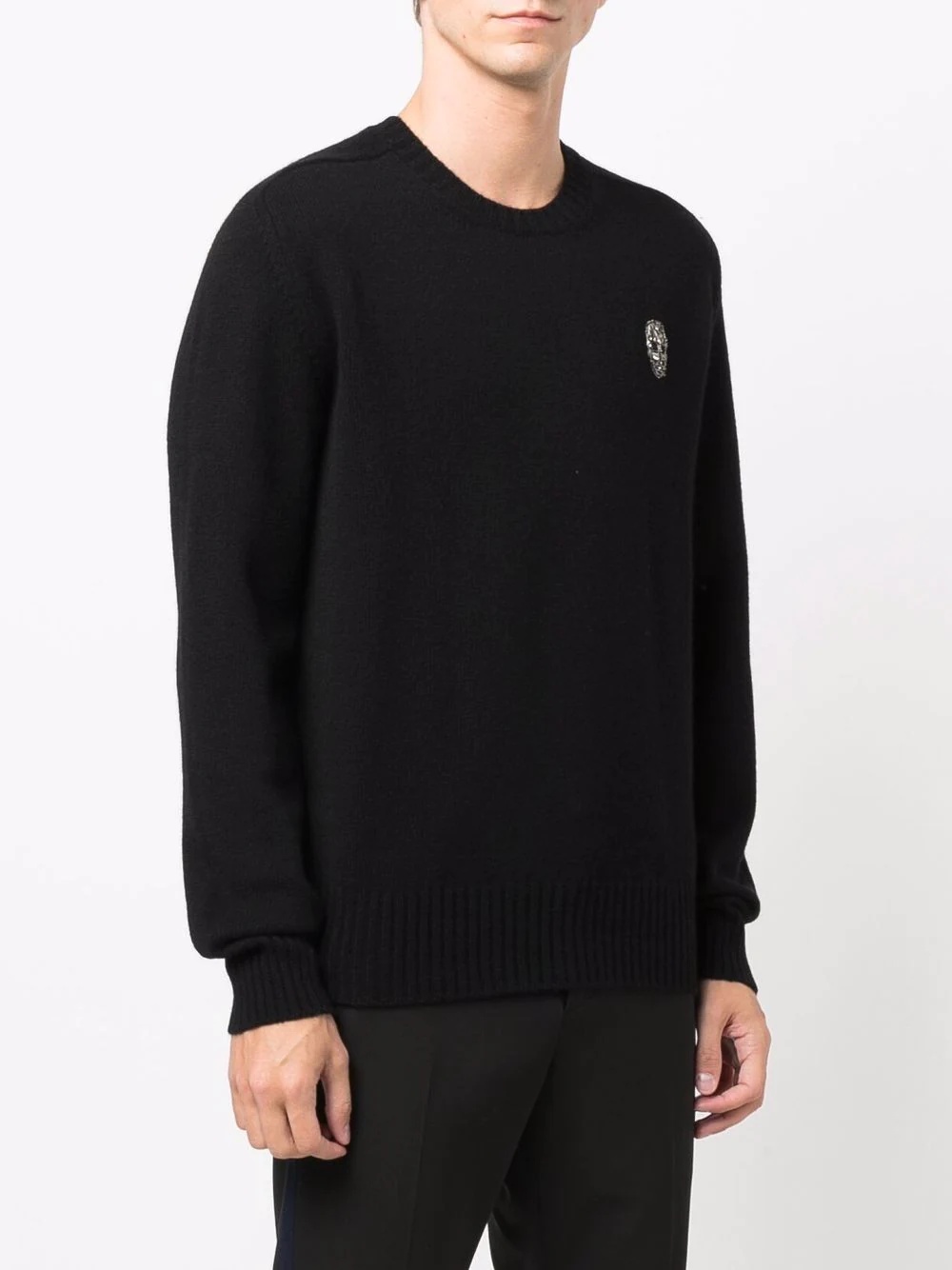 skull-embroidered cashmere jumper - 3