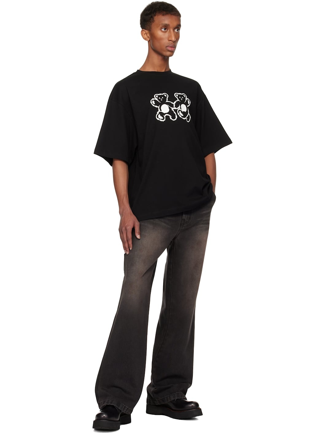 Black Aging Effect Carpenter Jeans - 4