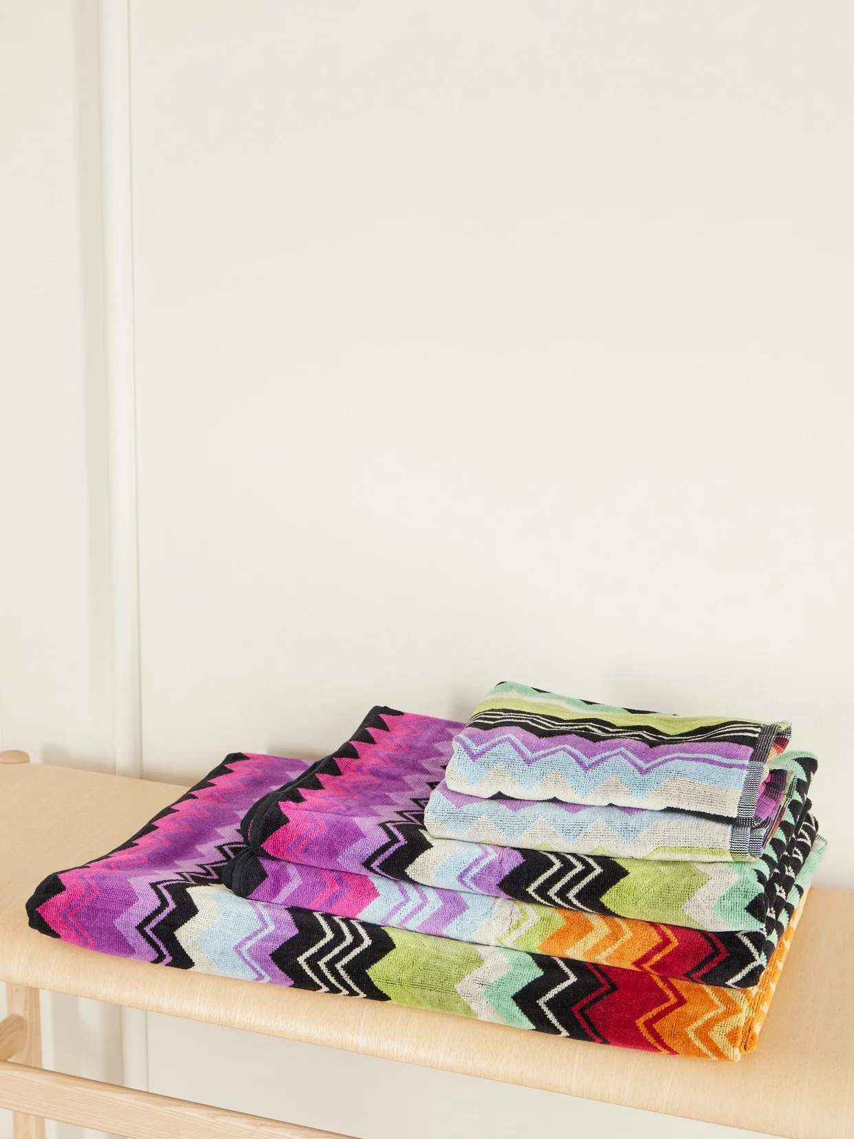 Giacomo Set Of Five Striped Jacquard-knit Cotton-terry Towels - 1