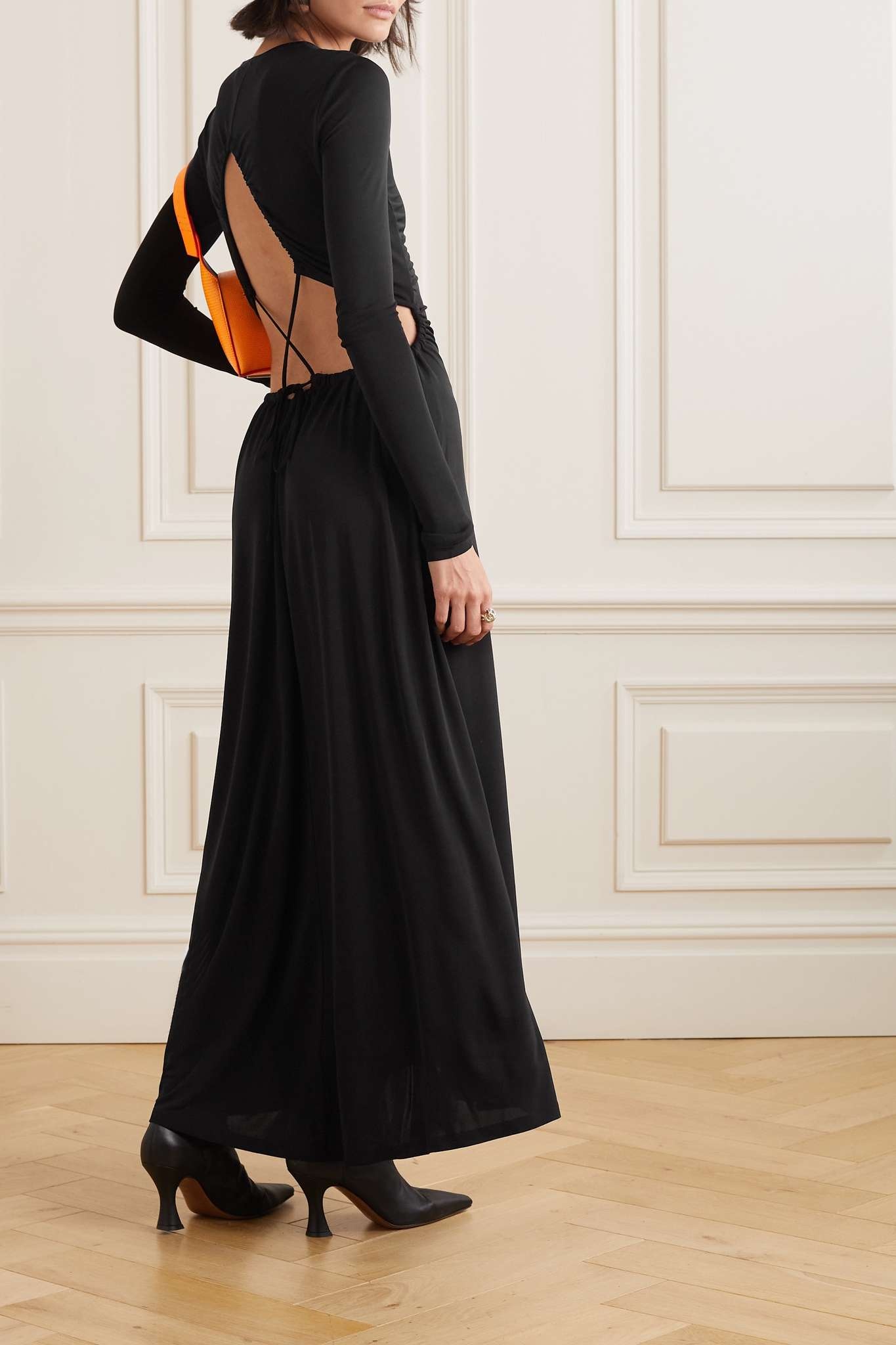 Open-back jersey maxi dress - 3