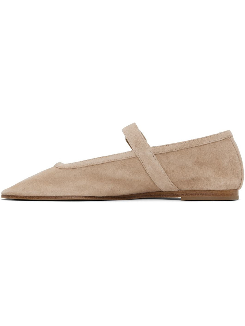 Beige Mary Jane Ballerina Flats 3