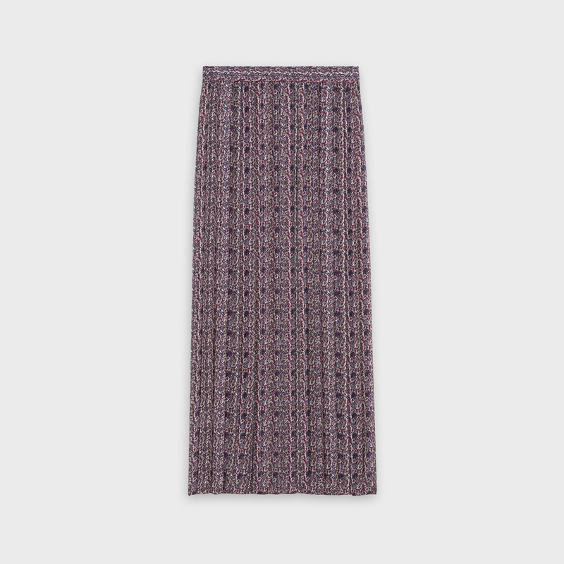 CELINE MIDI PLEATED SKIRT IN PRINTED SILK outlook