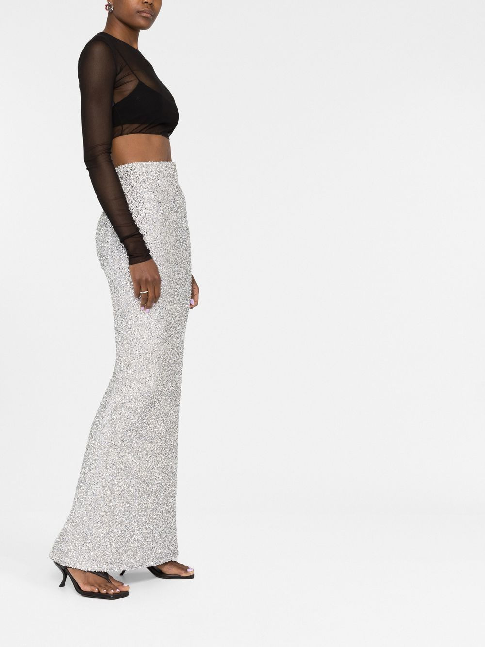 crystal-embellished maxi skirt - 6