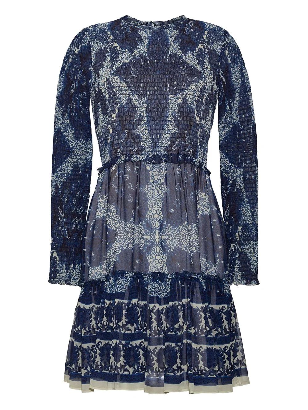 smocked ruffled dress - 1