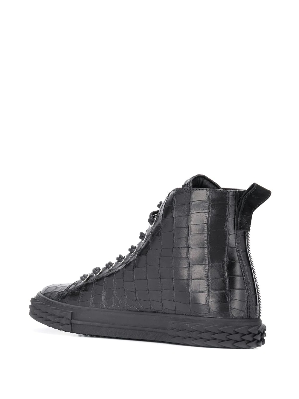 crocodile effect hi-top sneakers  - 3