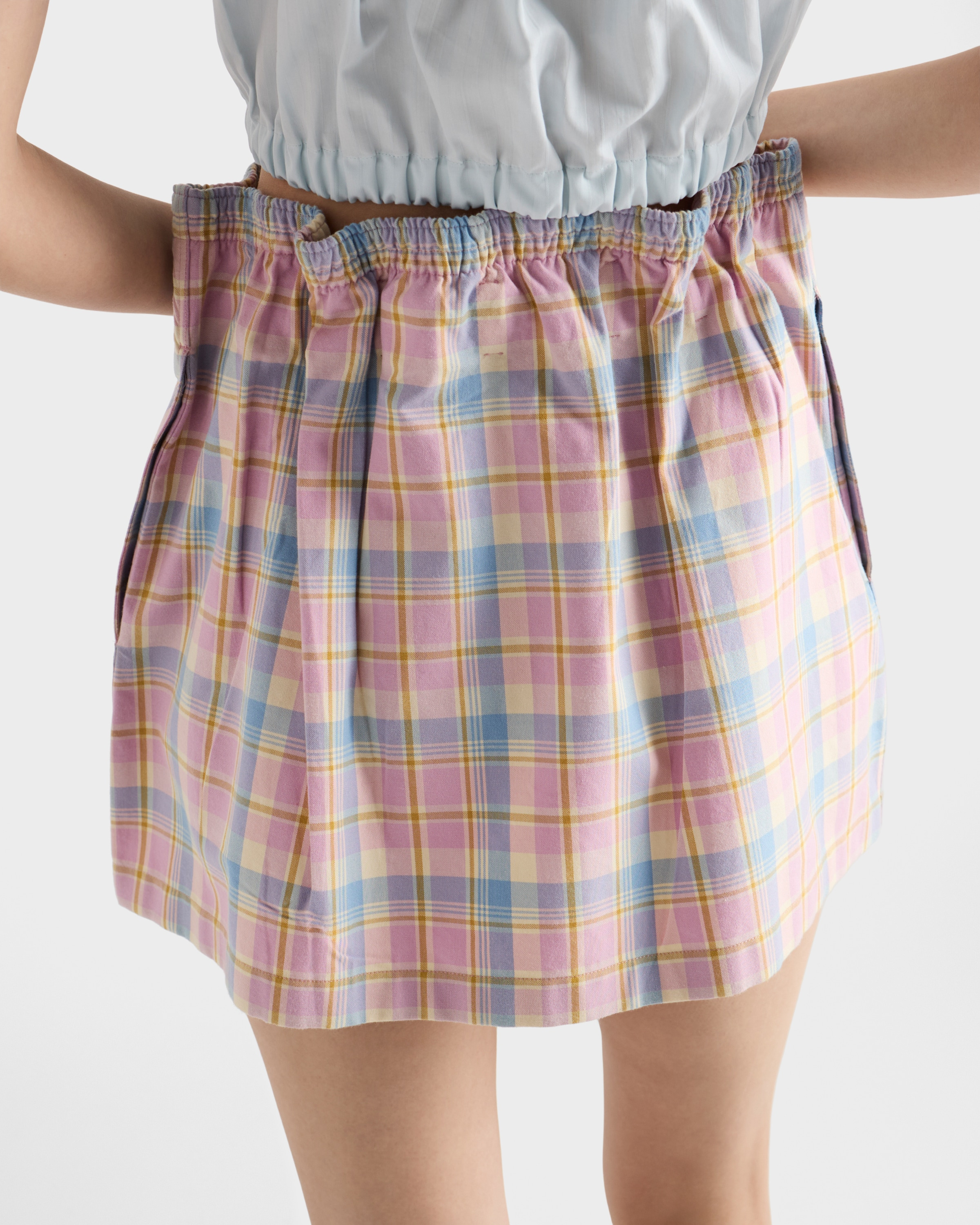 Checked cotton miniskirt - 4