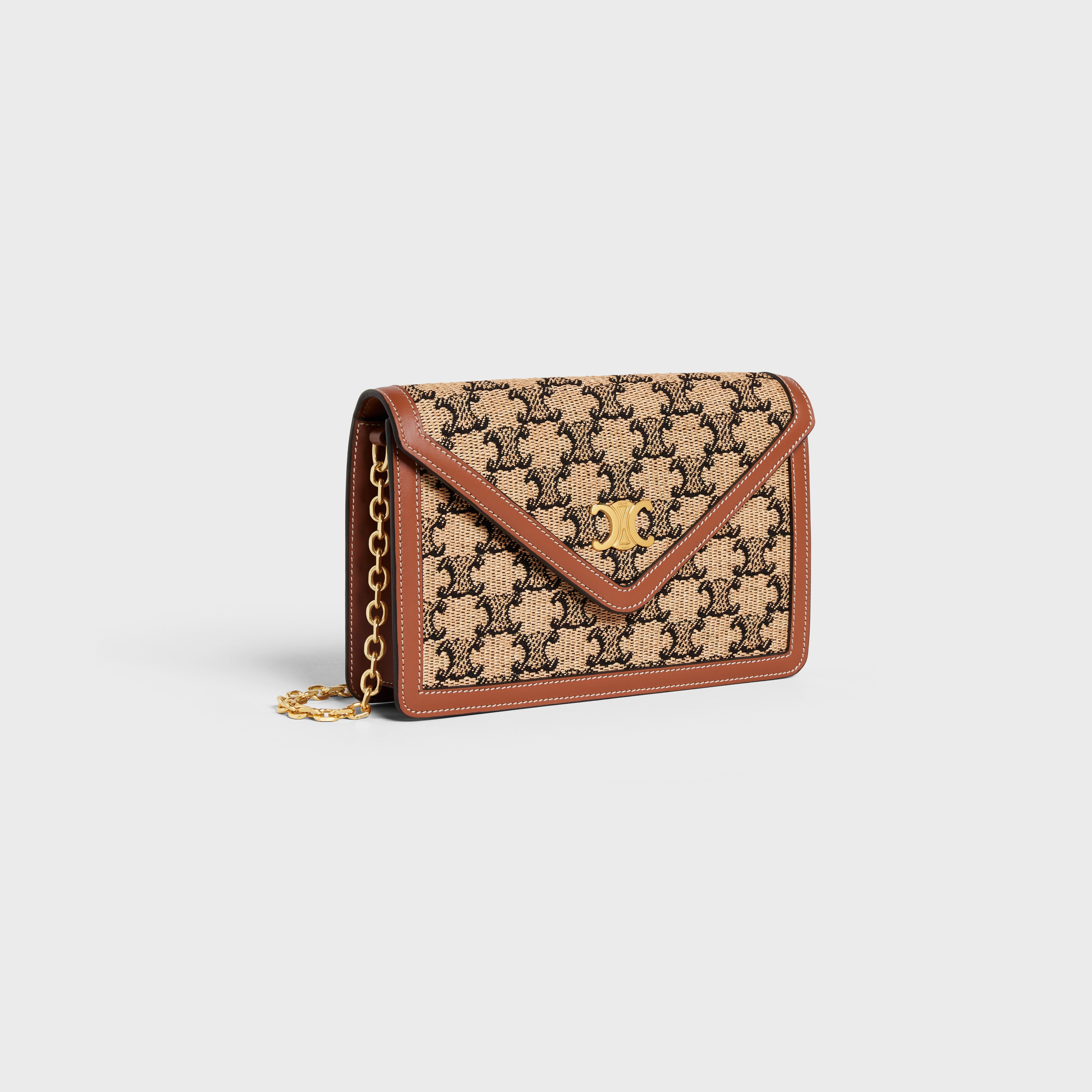 WALLET ON CHAIN in TEXTILE WITH TRIOMPHE AND CALFSKIN - 2