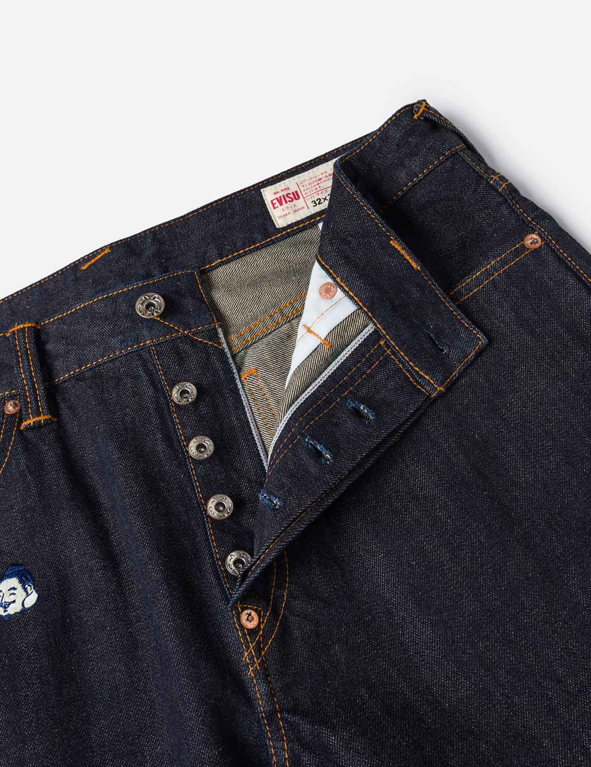 Allover Brand Embroidery Regular Fit Jeans #2000 - 10