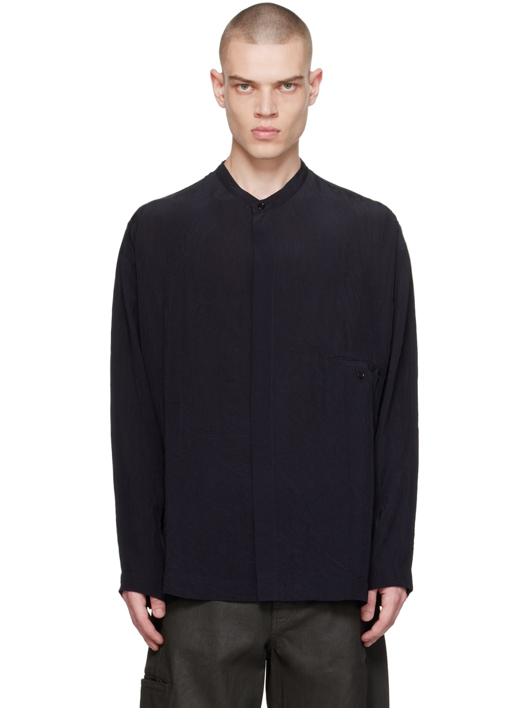 Navy Boxy Shirt - 1