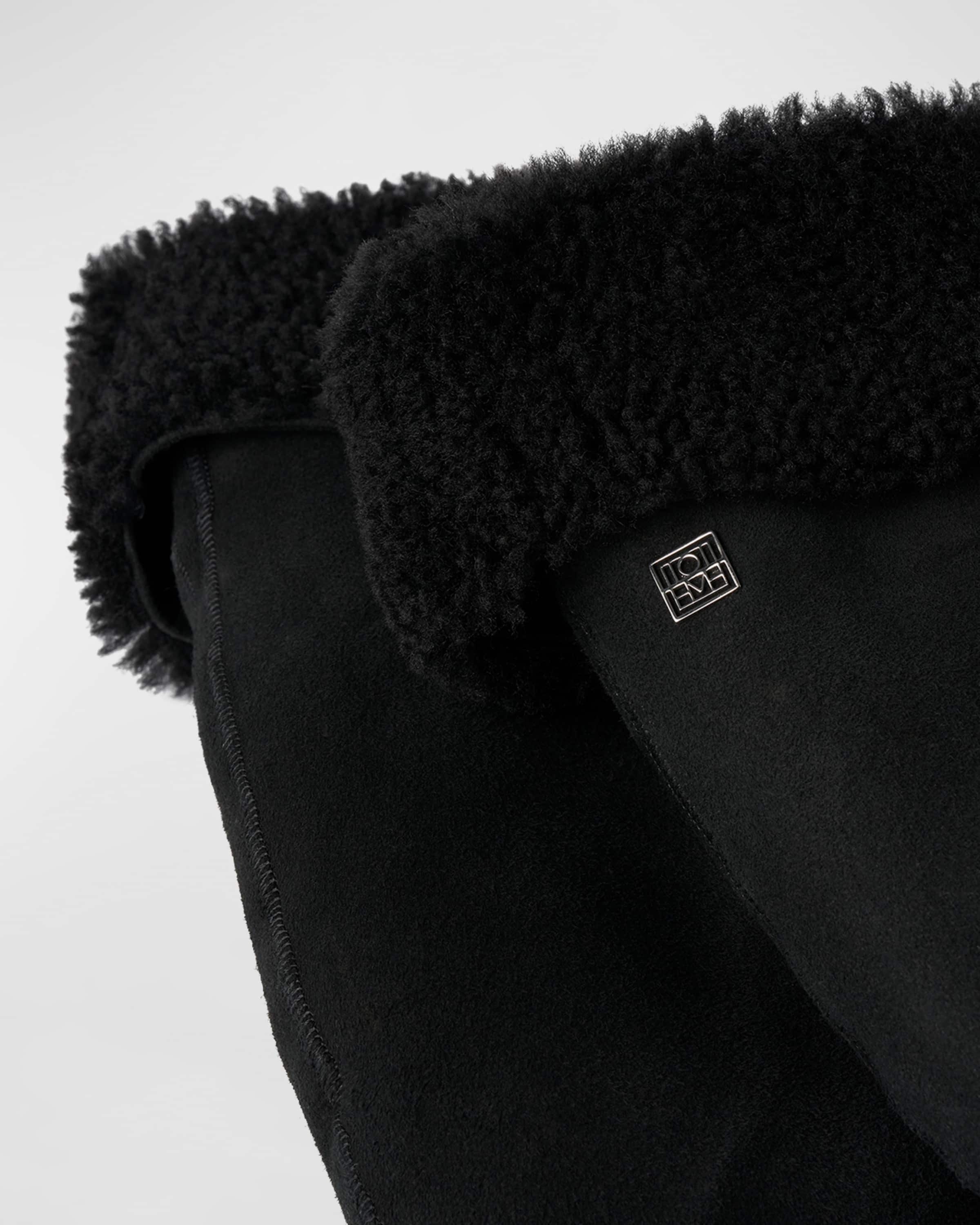 Suede & Shearling Mittens - 2