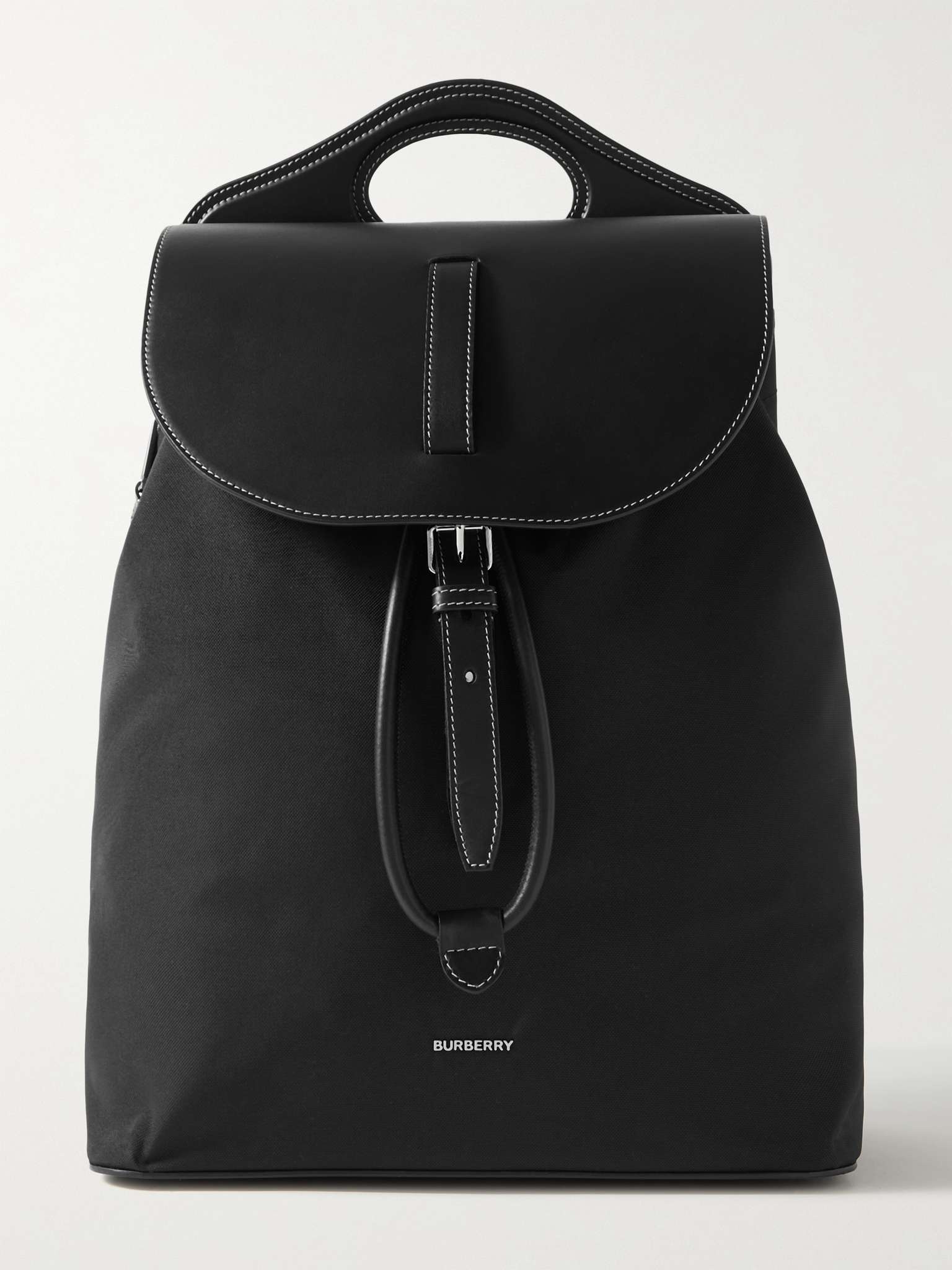 Leather and Nylon Backpack - 1