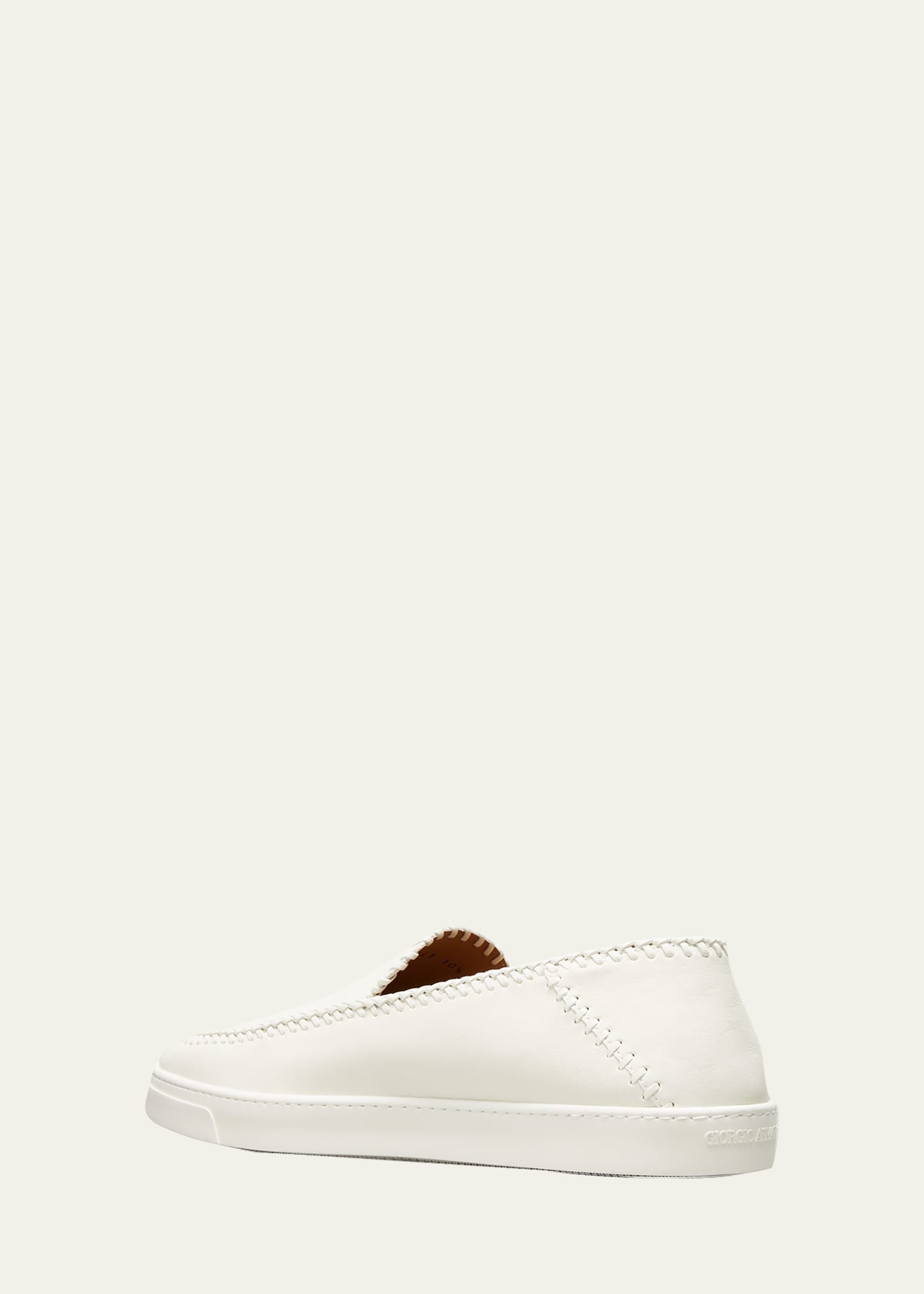 Men's Woven Leather Slip-On Sneakers - 4
