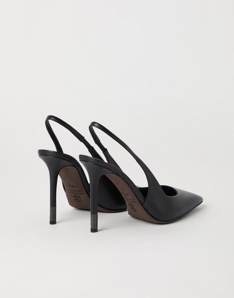 Brunello Cucinelli Nappa leather heels with monili outlook