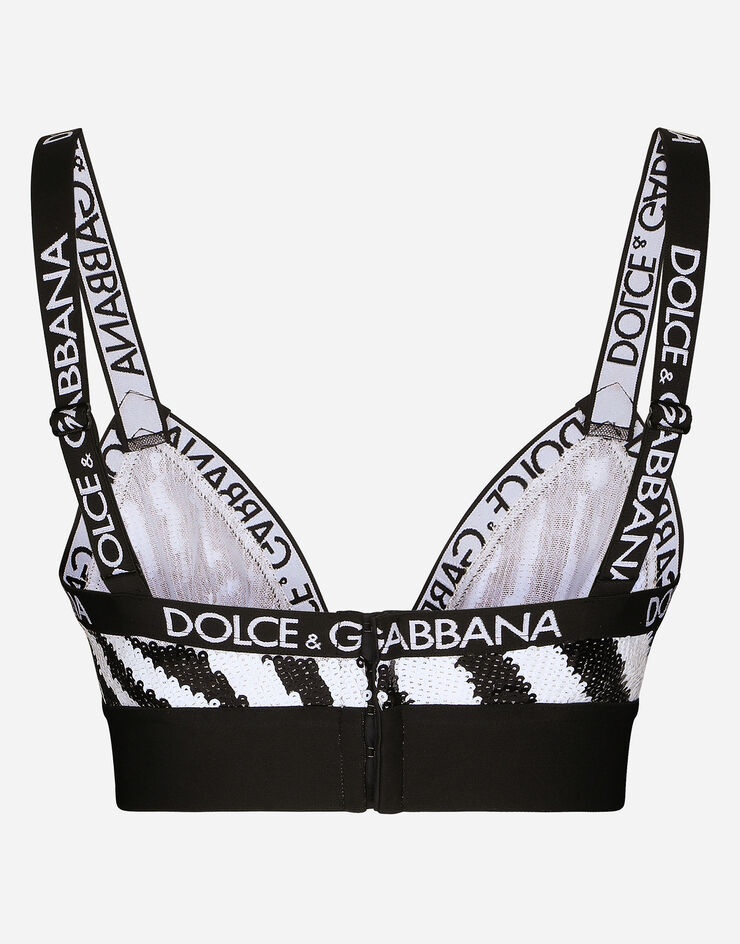Sequined zebra-patterned bra - 2
