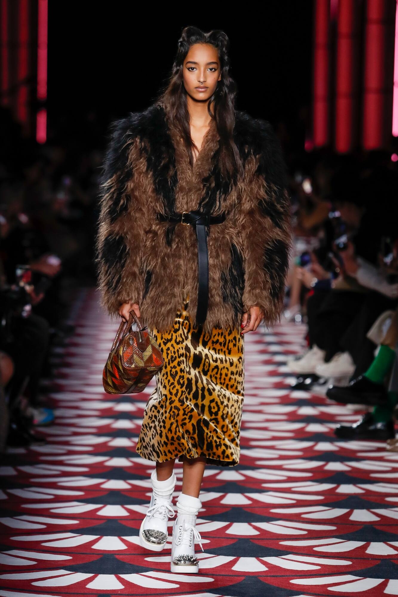 Leopard-print velvet midi skirt - 5
