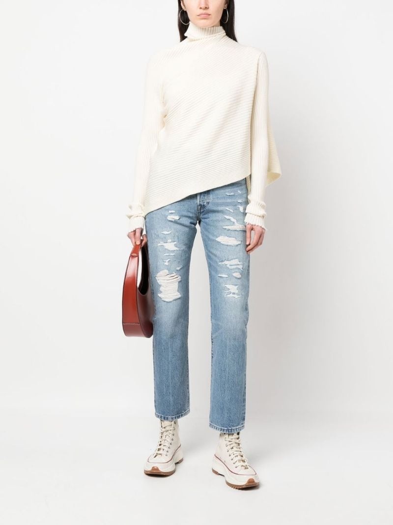 levi's cropped blue trousers - 2