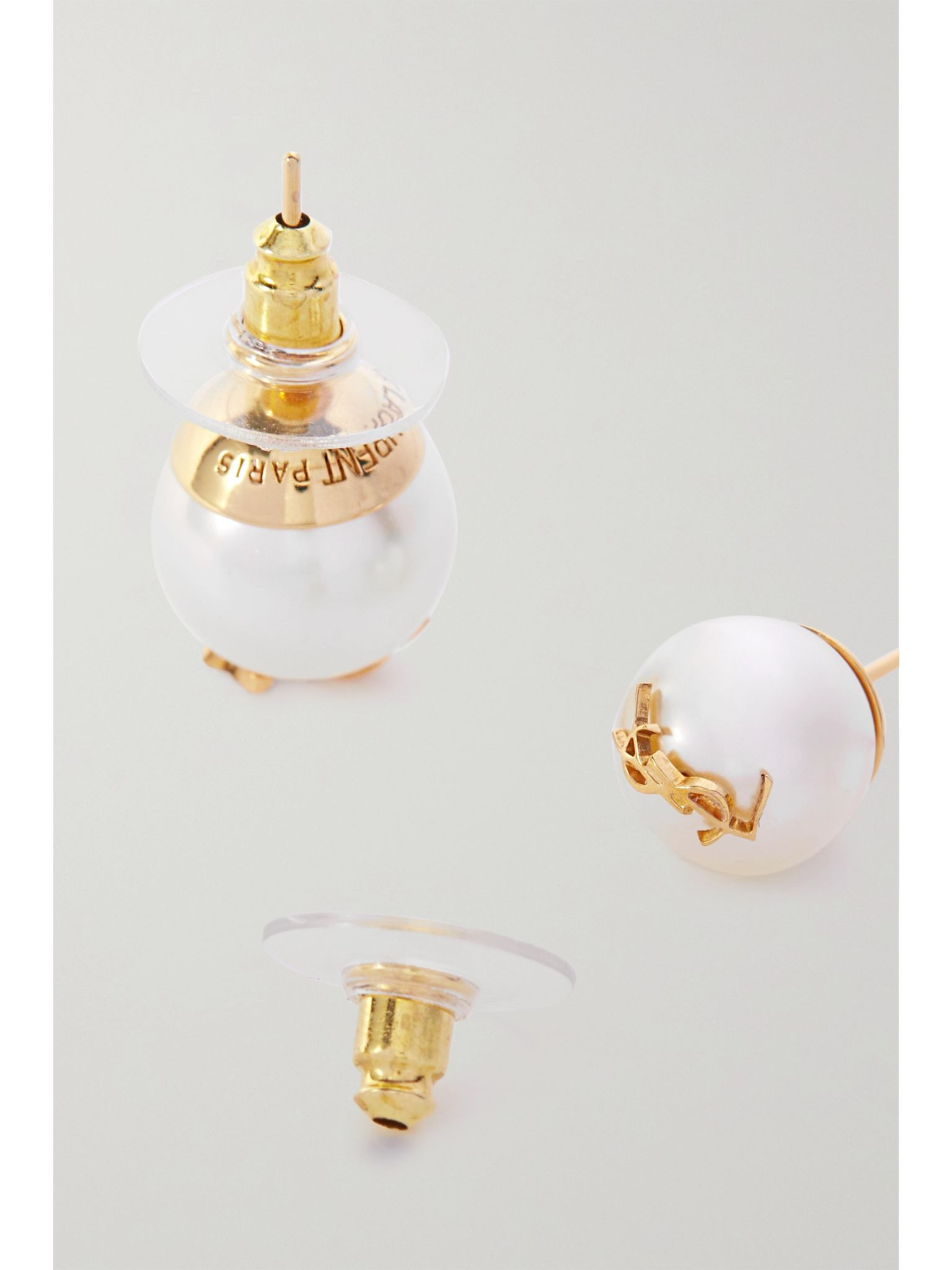 Gold-tone faux pearl earrings Gold - 3