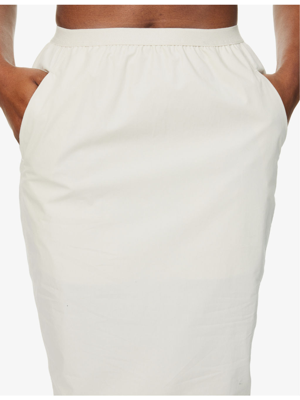 Slip-Pocket Back-Slit Cotton Maxi Skirt - 5