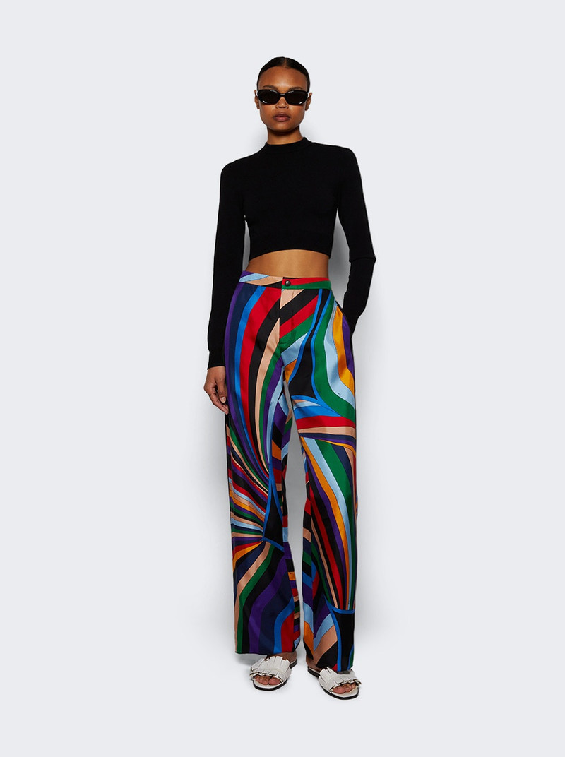 PUCCI Iride-print Silk Twill Trousers Multicolor outlook