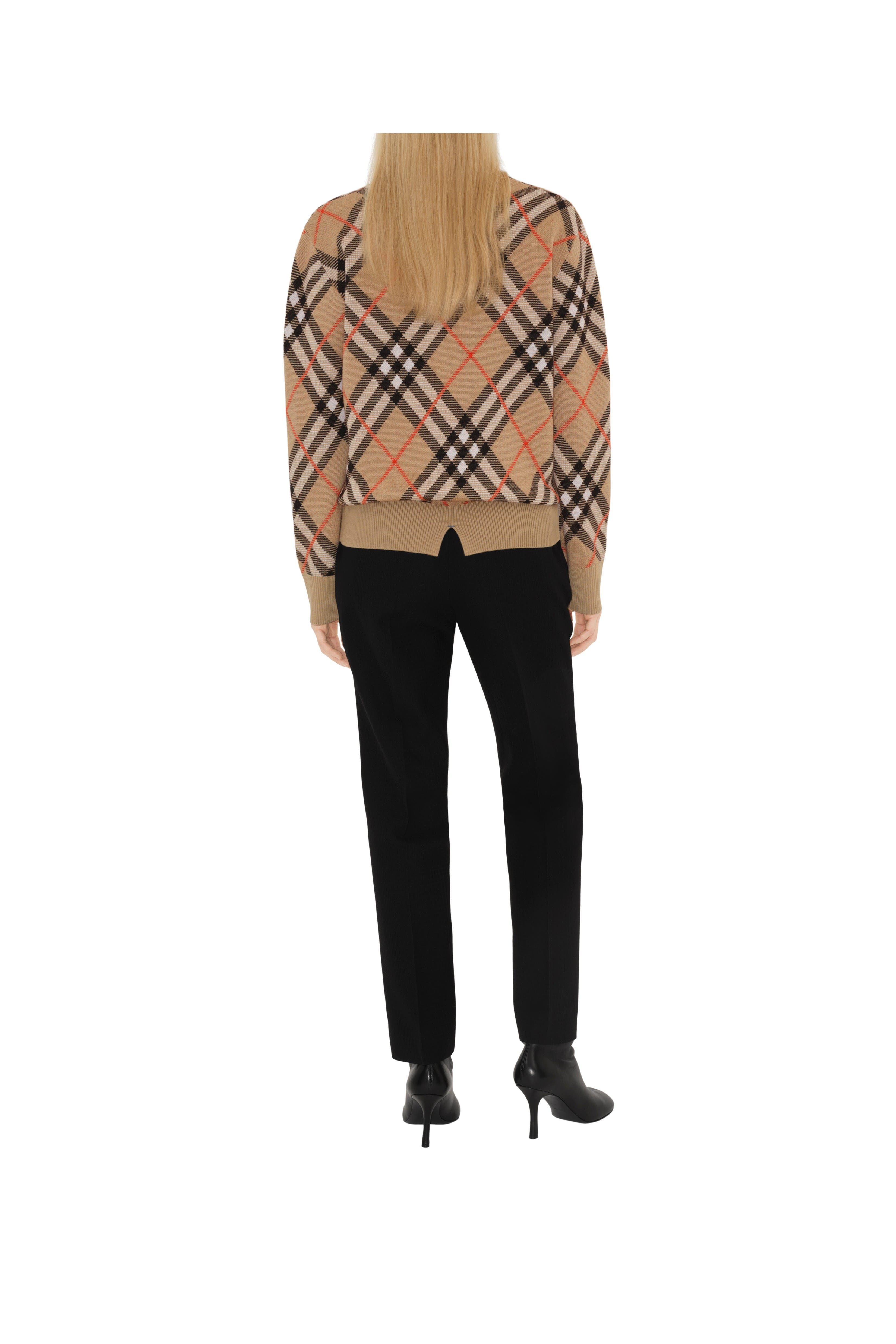 burberry Check Wool Mohair Blend Sweater in Sand at Nordstrom - 4