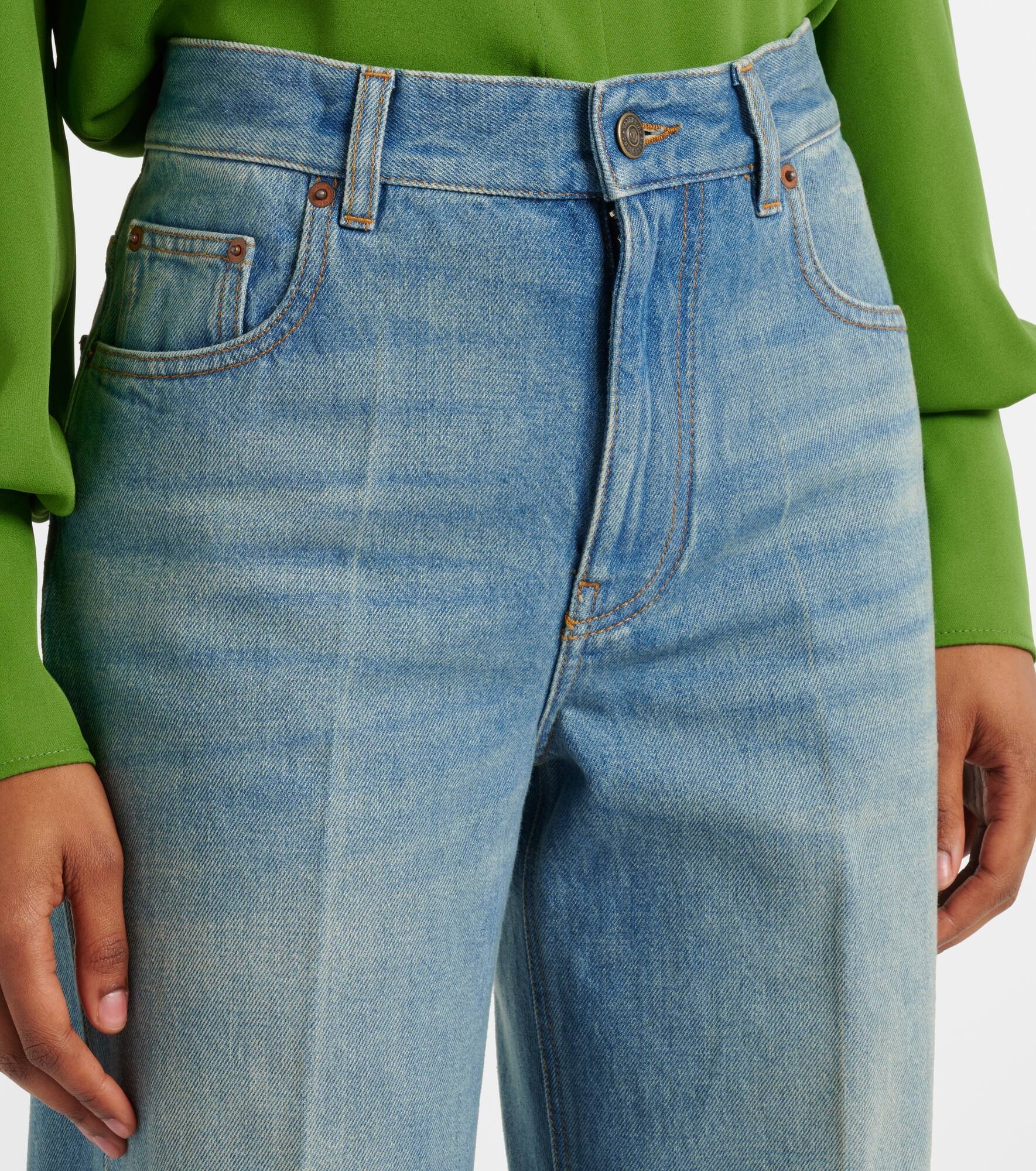 Jacquard-trimmed straight jeans - 4