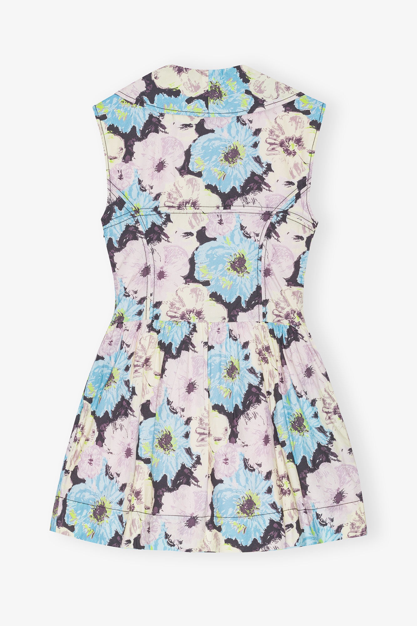 FLORAL PRINTED COTTON MINI DRESS - 5