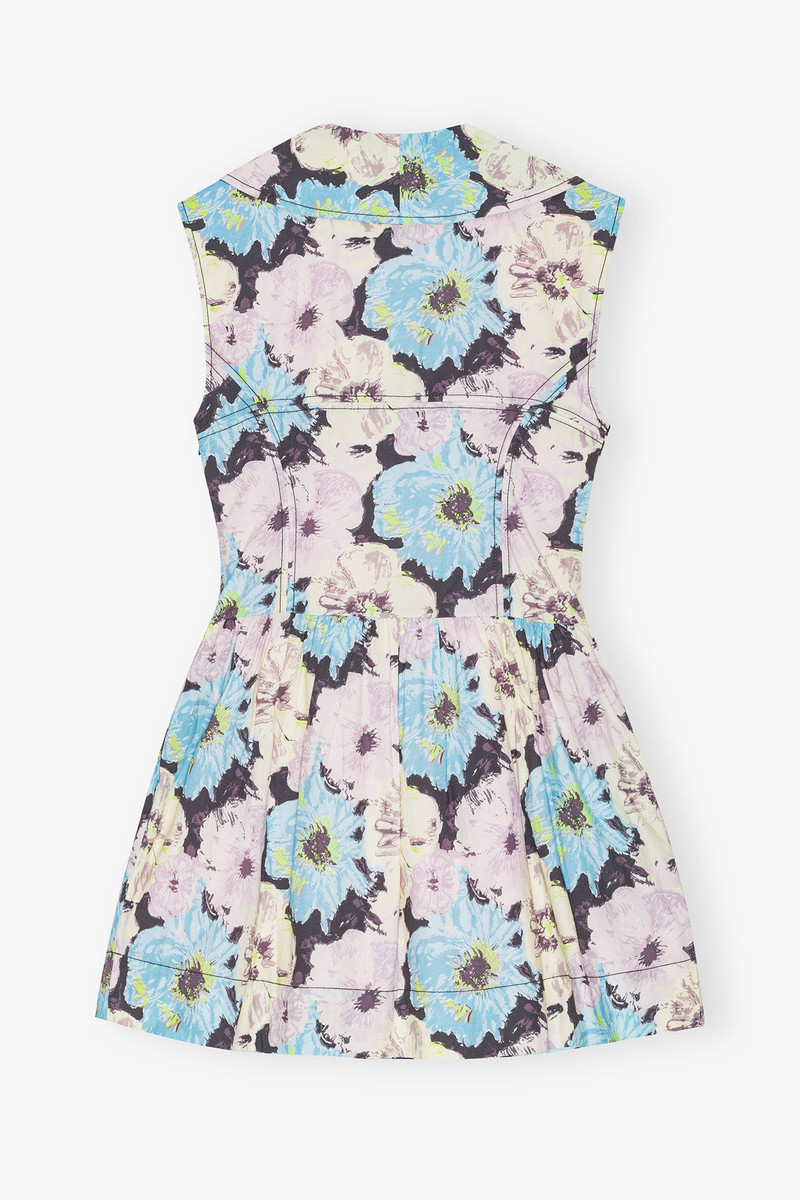 FLORAL PRINTED COTTON MINI DRESS 5