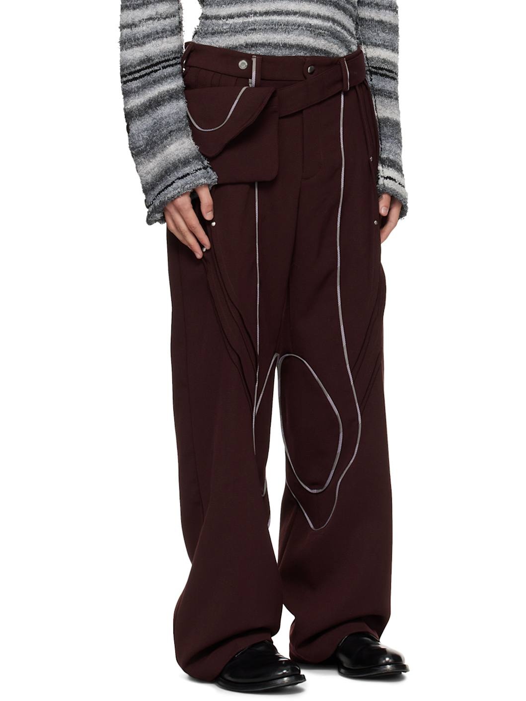 Burgundy Chalice Trousers - 2