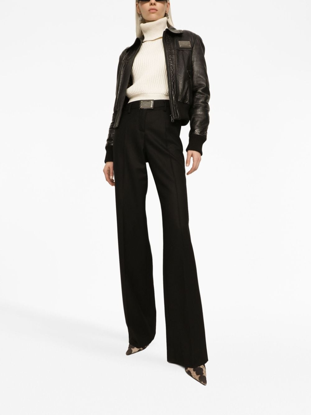 logo-plaque straight-leg trousers - 2