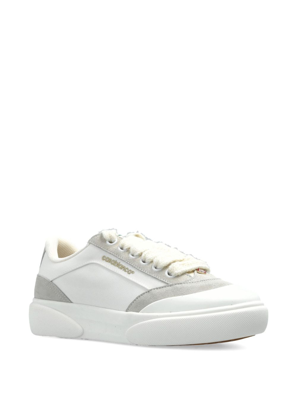 suede-panel leather low-top sneakers - 3