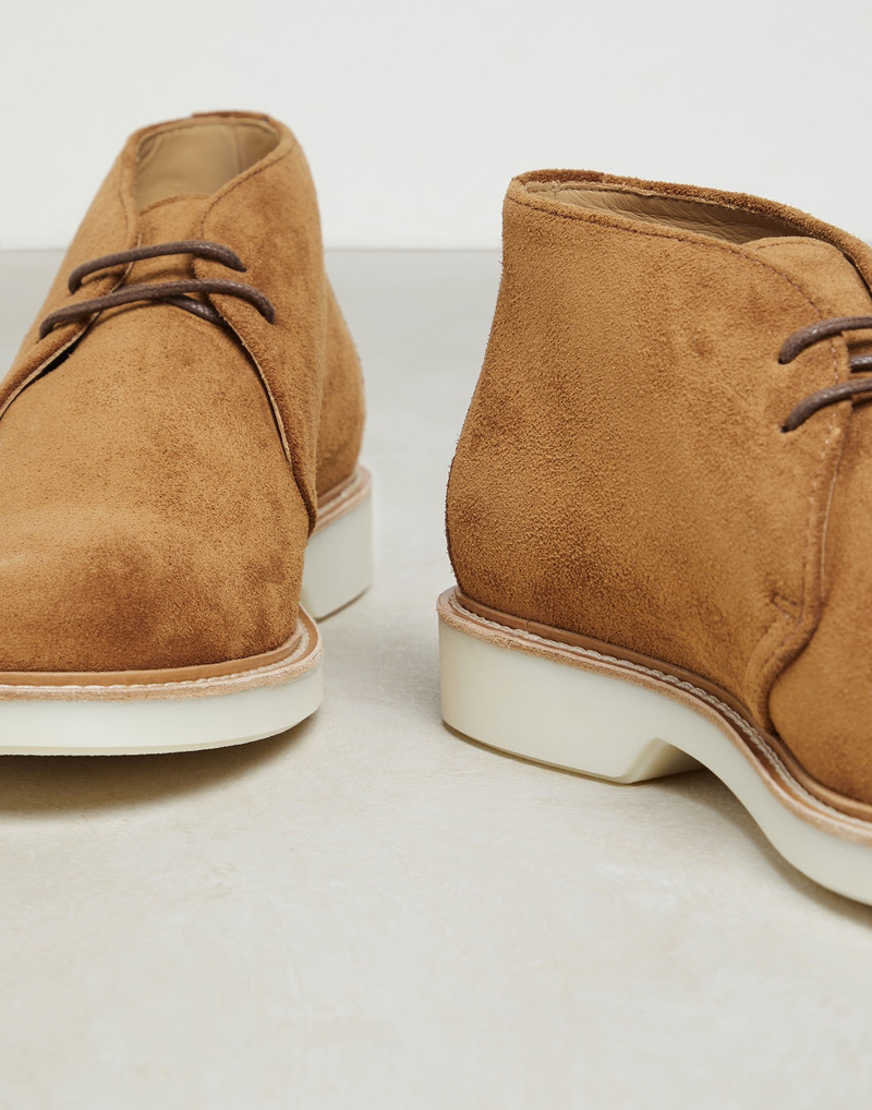 Suede mid boots with white sole 4