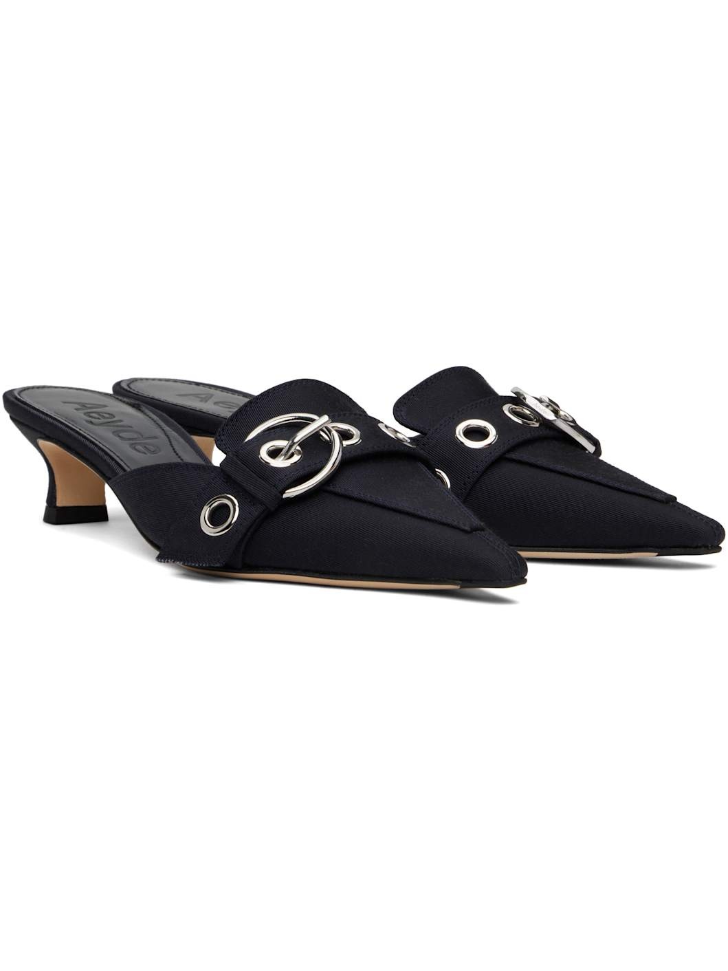Navy Daniella Grosgrain Heels - 4