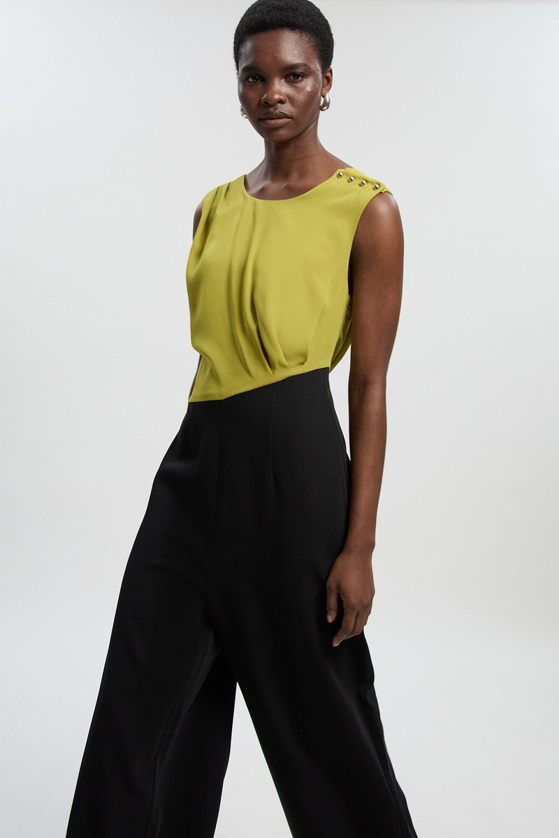 KAREN MILLEN Soft Tailored Asymmetric Neck Wide Leg Jumpsuit outlook