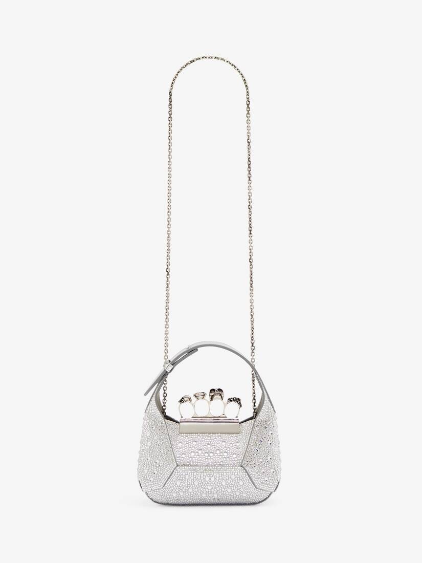 Women's The Jewelled Hobo Mini Bag in Silver - 5