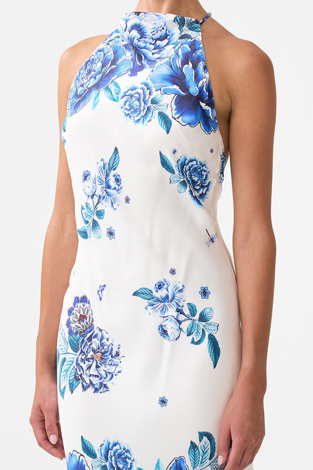 HALTER SLIP DRESS WITH LACE STRAP - 5