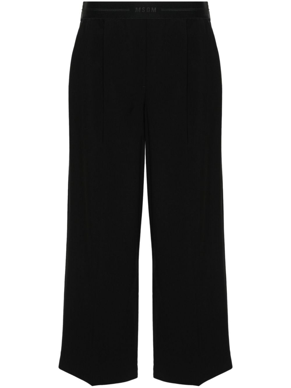 logo-waistband cropped trousers - 1