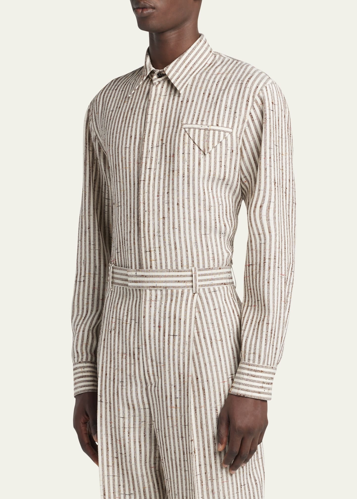 Men's Knotted Stripe Button-Down Shirt - 4