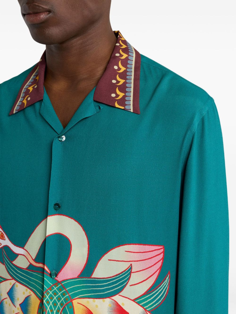 placed-print long-sleeved shirt - 4