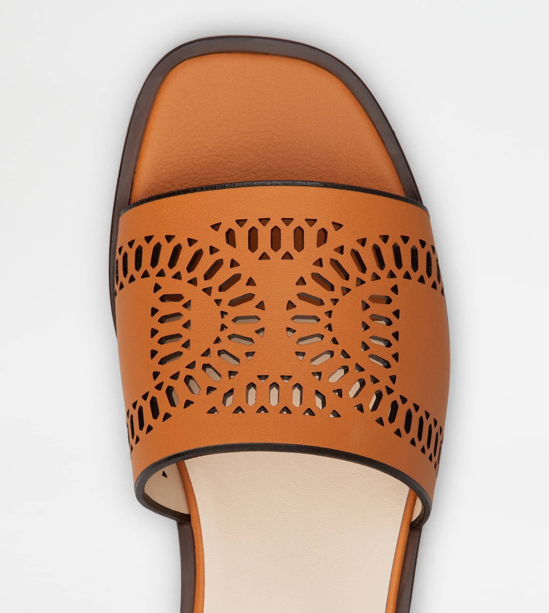 KATE SANDALS IN LEATHER - ORANGE - 4