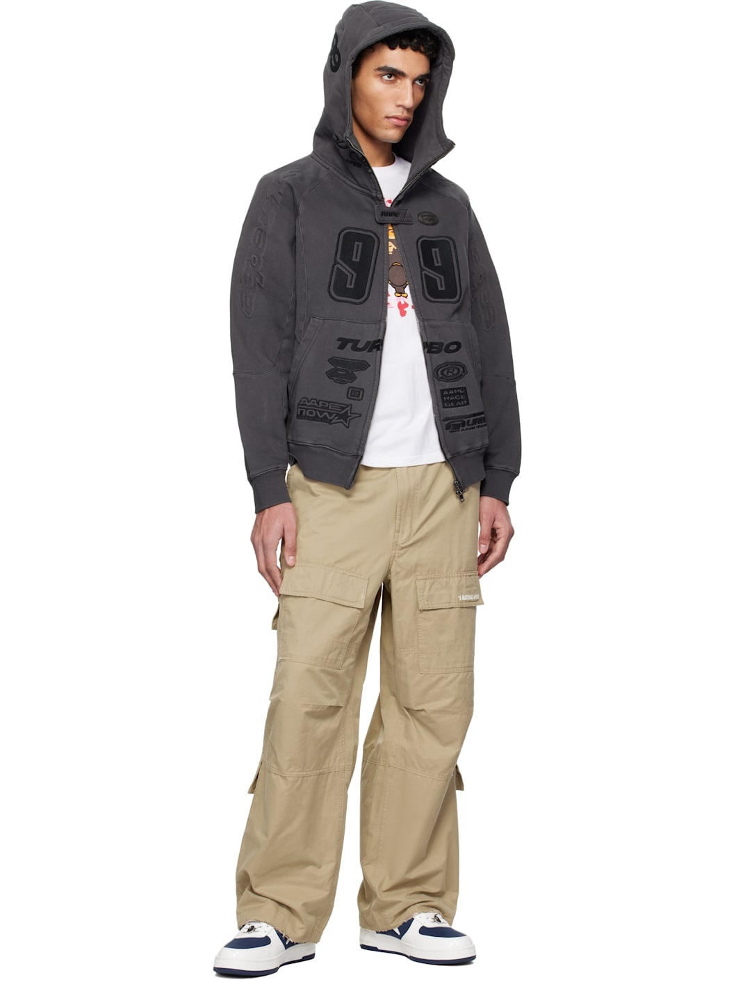 White & Navy  STA #6 Sneakers - 5