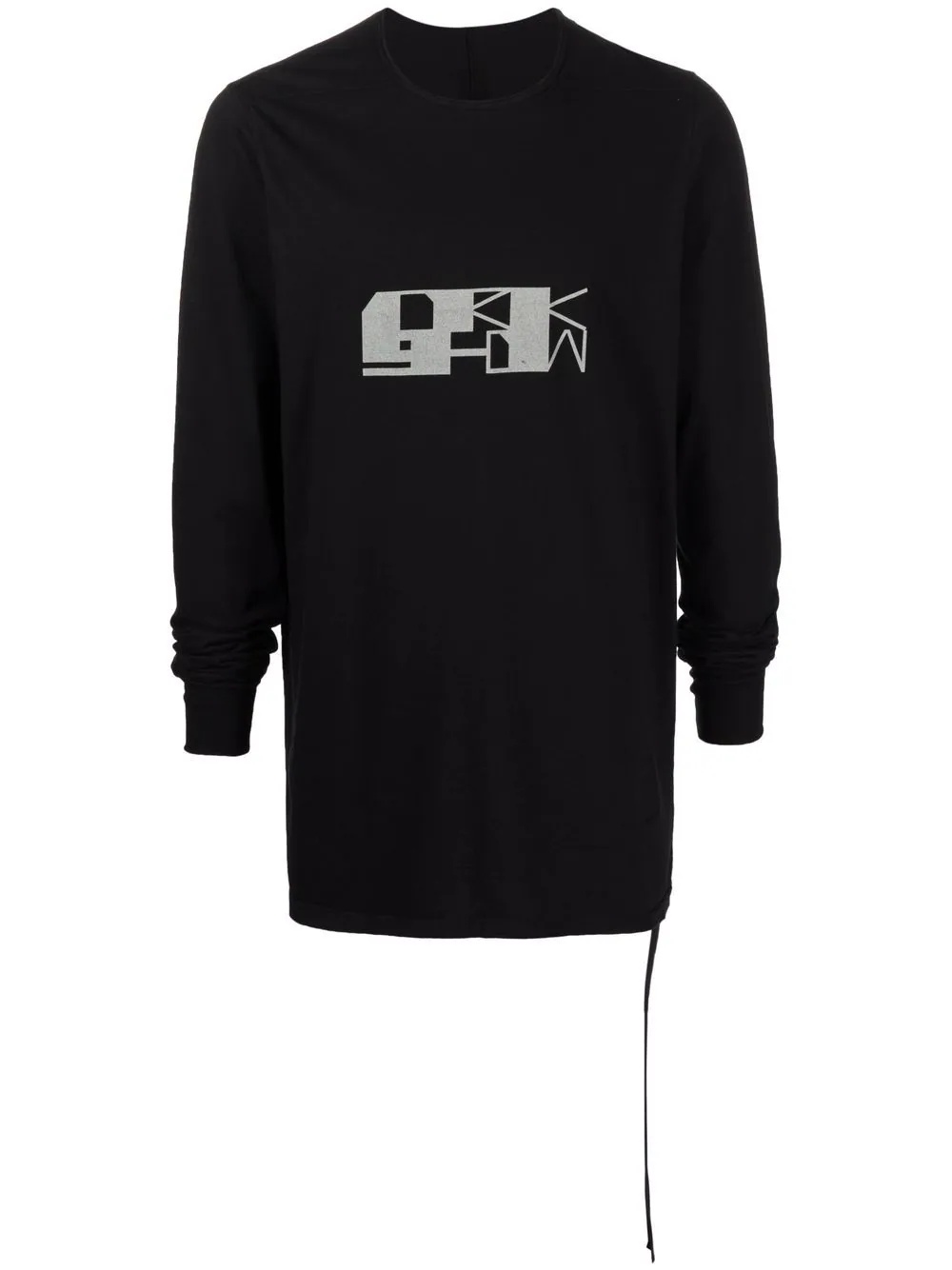 logo print longline sweatshirt - 1